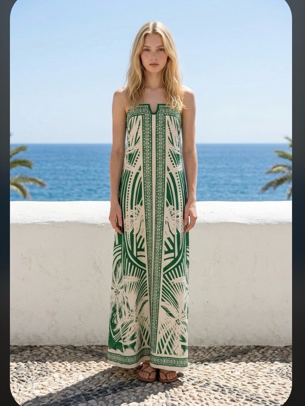 SUNDAY UP Tropical Print Maxi Sz S